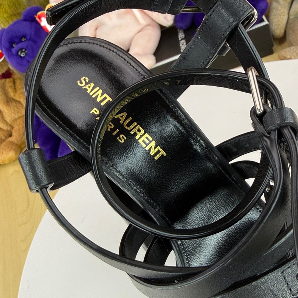 💥SAINT LAURENT - PLATZ PLATFORM SANDALS - SIZE 37 EU / SIZE 7 US - GE307 - Picture 14 of 17
